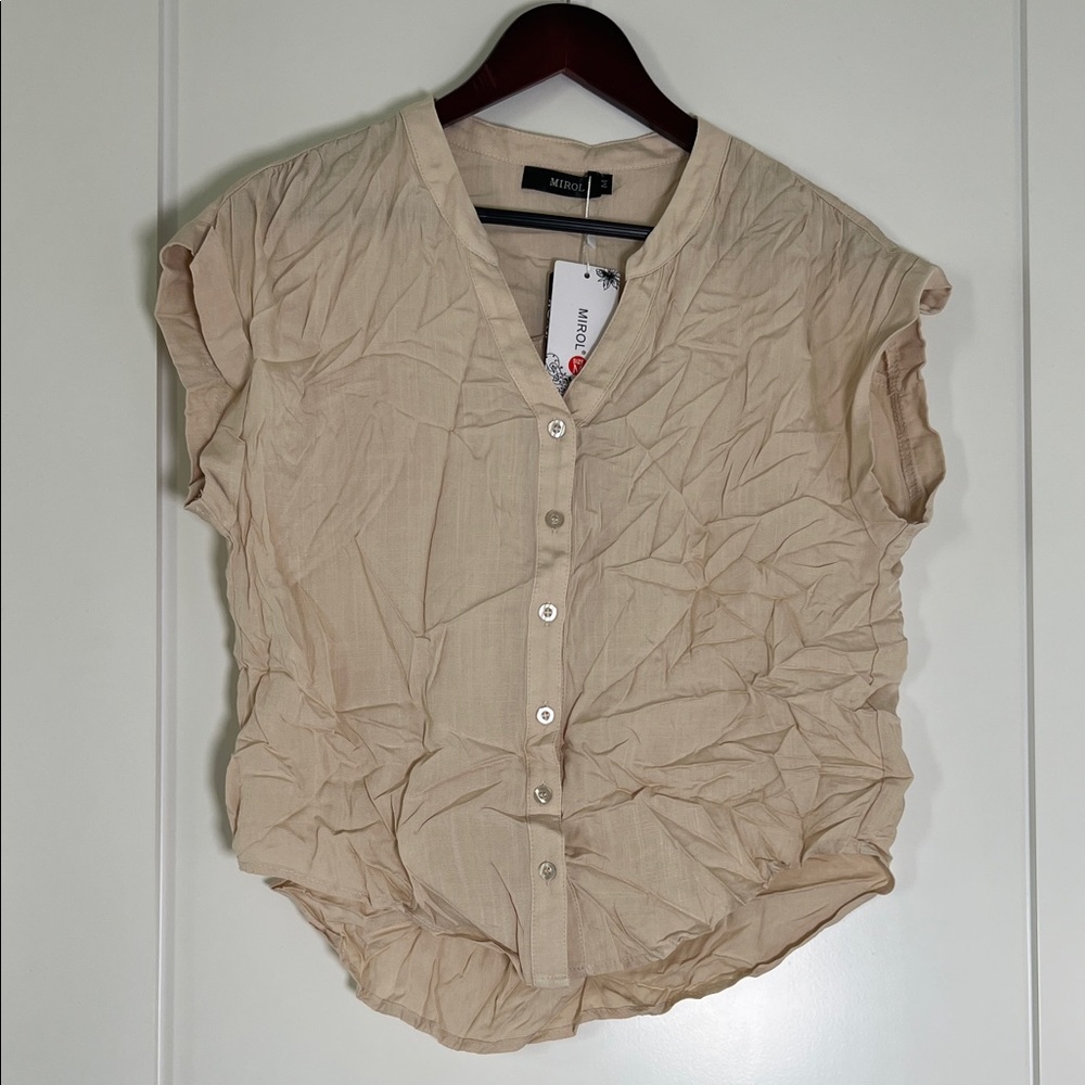 H&M Light Beige Button-Down Women's Shirt